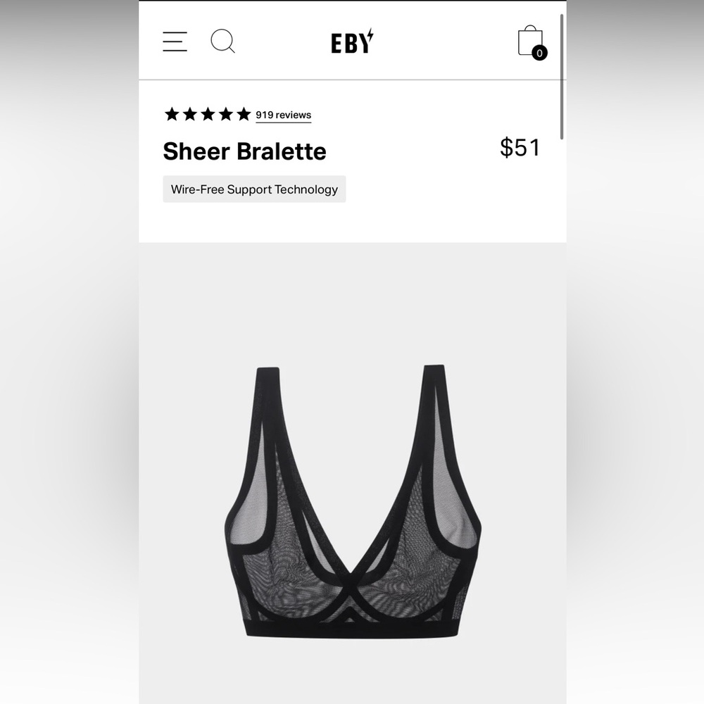 Eby sheer bralettes - size S